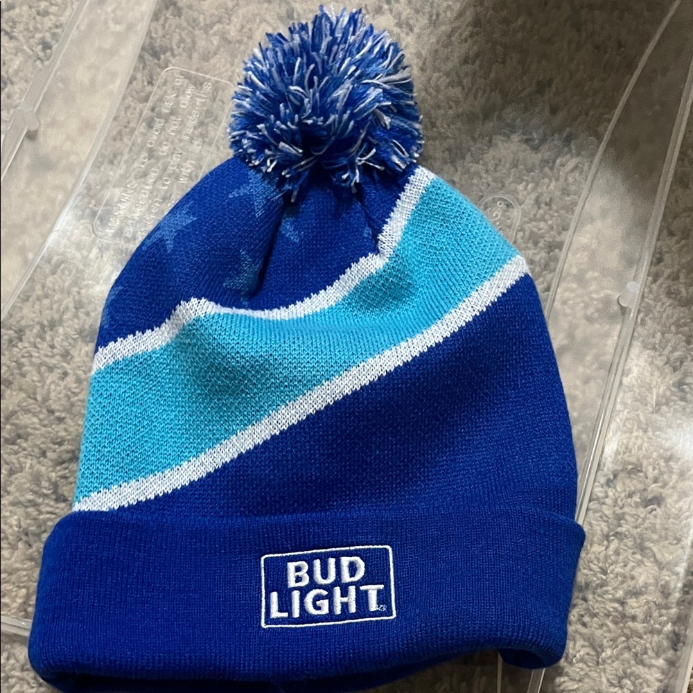 Blue Pom-Pom Beanie for Men